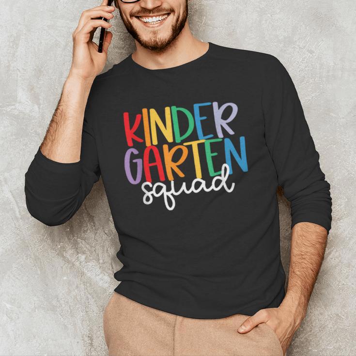 Kindergarten Squad Team Crew Teacher Back To School Men's Long Sleeve T-Shirt, novelty gifts, funny gifts Kindergarten Squad Team Crew Teacher Back To School Men's Long Sleeve T-Shirt, novelty gifts, funny gifts