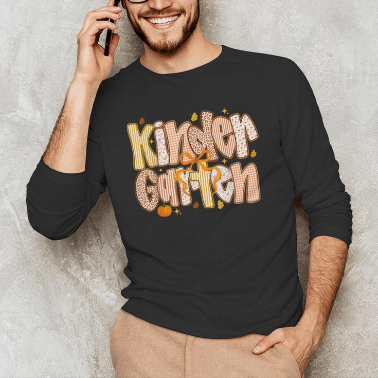 Kindergarten Teacher Fall Pumpkin Autumn Cute Men's Long Sleeve T-Shirt, novelty gifts, funny gifts Kindergarten Teacher Fall Pumpkin Autumn Cute Men's Long Sleeve T-Shirt, novelty gifts, funny gifts