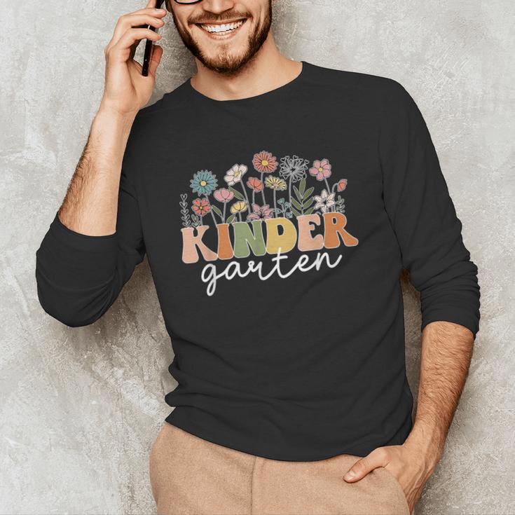 Kindergarten Teacher Wildflower Back To School Floral Outfit Men Women Men's Long Sleeve T-Shirt, novelty gifts, funny gifts Kindergarten Teacher Wildflower Back To School Floral Outfit Men Women Men's Long Sleeve T-Shirt, novelty gifts, funny gifts