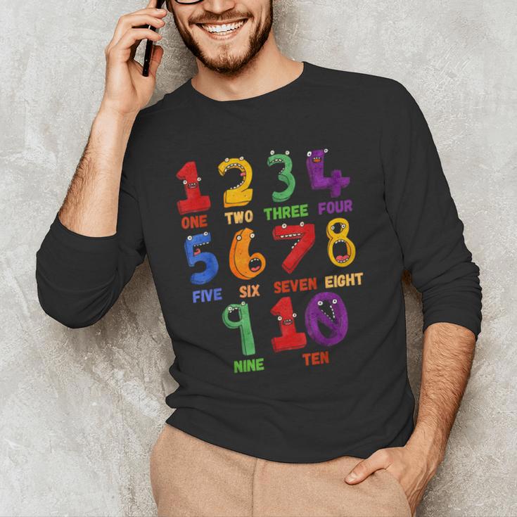 Learning Math Numbers Counting Back To School Teacher For Men Women Girls Kids Men's Long Sleeve T-Shirt, novelty gifts, funny gifts