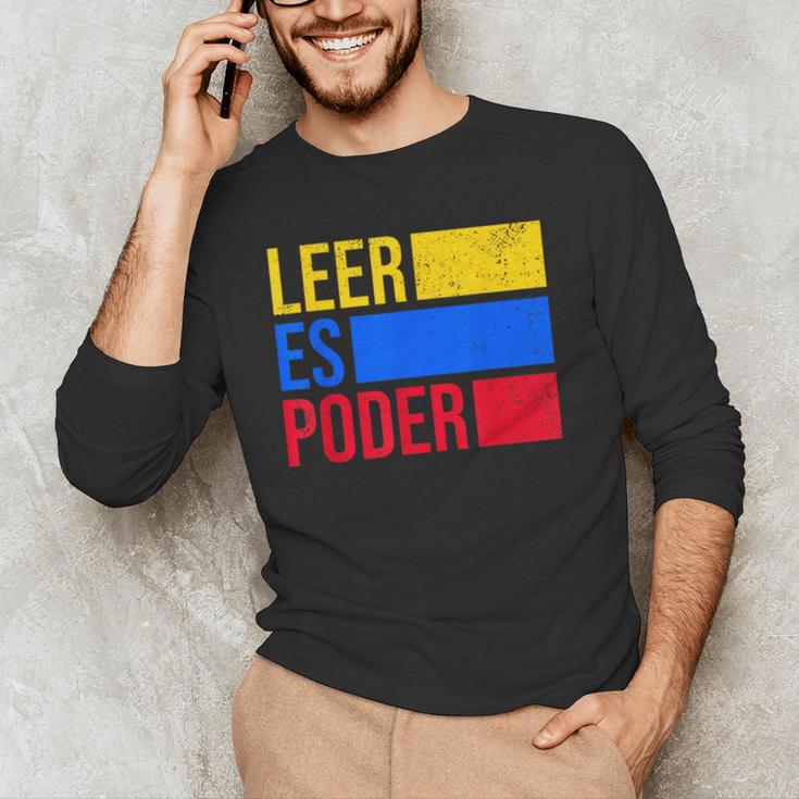 Leer Es Poder Colombian Spanish Teacher Maestra Colombia Men's Long Sleeve T-Shirt, novelty gifts, funny gifts Leer Es Poder Colombian Spanish Teacher Maestra Colombia Men's Long Sleeve T-Shirt, novelty gifts, funny gifts