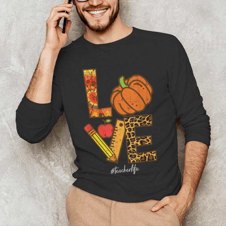 Leopard Pumpkin Love Teacher Life Thanksgiving Fall Women Men's Long Sleeve T-Shirt, novelty gifts, funny gifts Leopard Pumpkin Love Teacher Life Thanksgiving Fall Women Men's Long Sleeve T-Shirt, novelty gifts, funny gifts