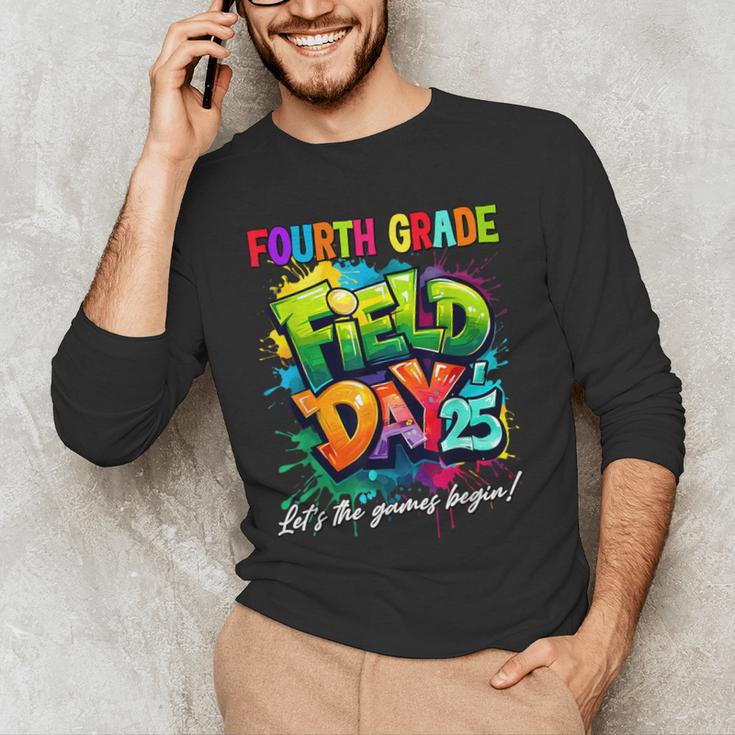 Let The Games Begin Fourth Grade Field Day 2025 Teacher Kid Men's Long Sleeve T-Shirt, novelty gifts, funny gifts