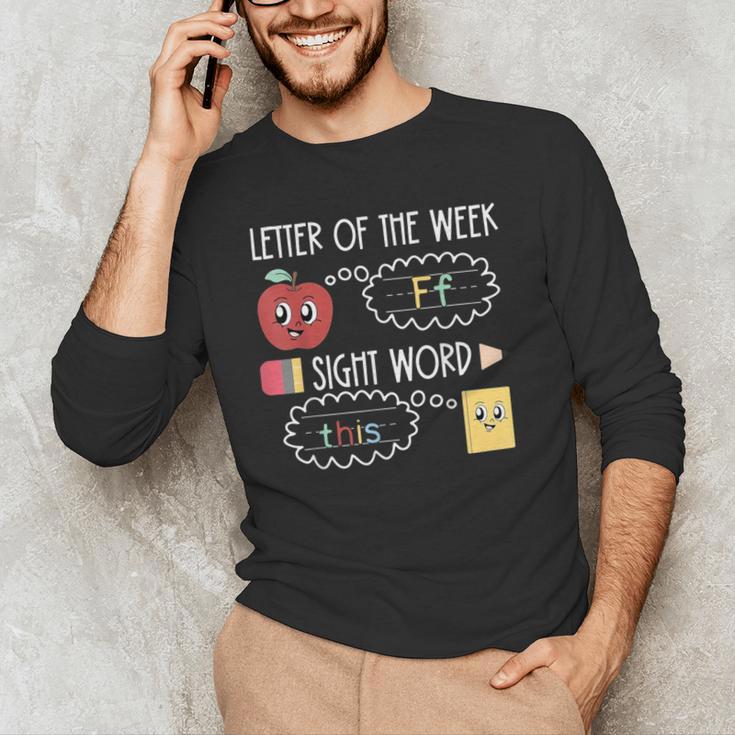 Letter Of The Week Ff Sight Word Teacher Squad Men's Long Sleeve T-Shirt, novelty gifts, funny gifts