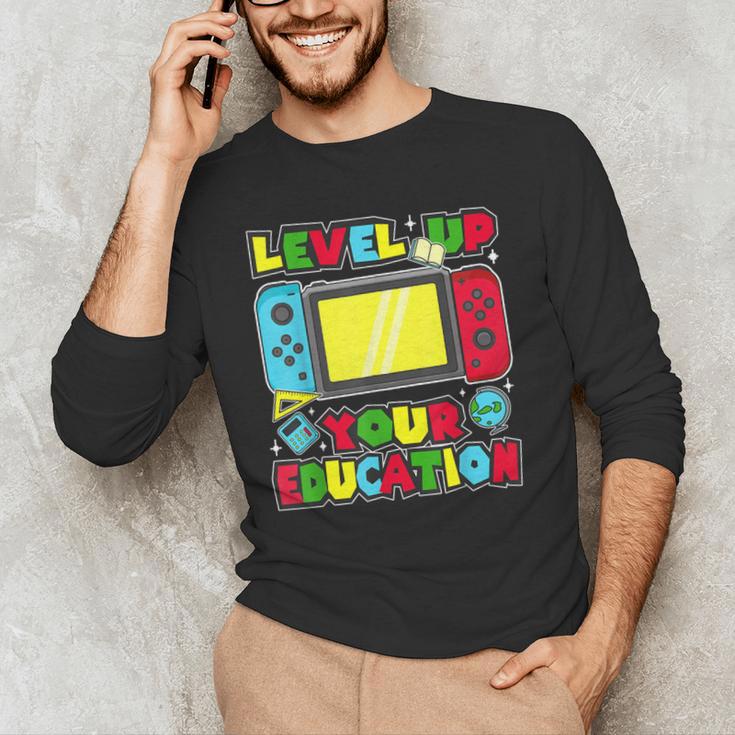 Level Up Your Education Gaming Inspired Teacher Gamers Men's Long Sleeve T-Shirt, novelty gifts, funny gifts Level Up Your Education Gaming Inspired Teacher Gamers Men's Long Sleeve T-Shirt, novelty gifts, funny gifts