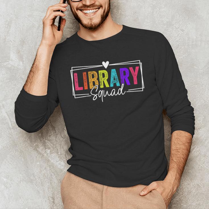 Library Squad Team Librarian Teacher Book Lover Men's Long Sleeve T-Shirt, novelty gifts, funny gifts
