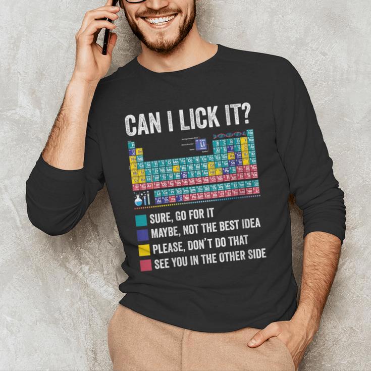 Can I Lick It Periodic Table Of Elements Science Teacher Men's Long Sleeve T-Shirt, novelty gifts, funny gifts