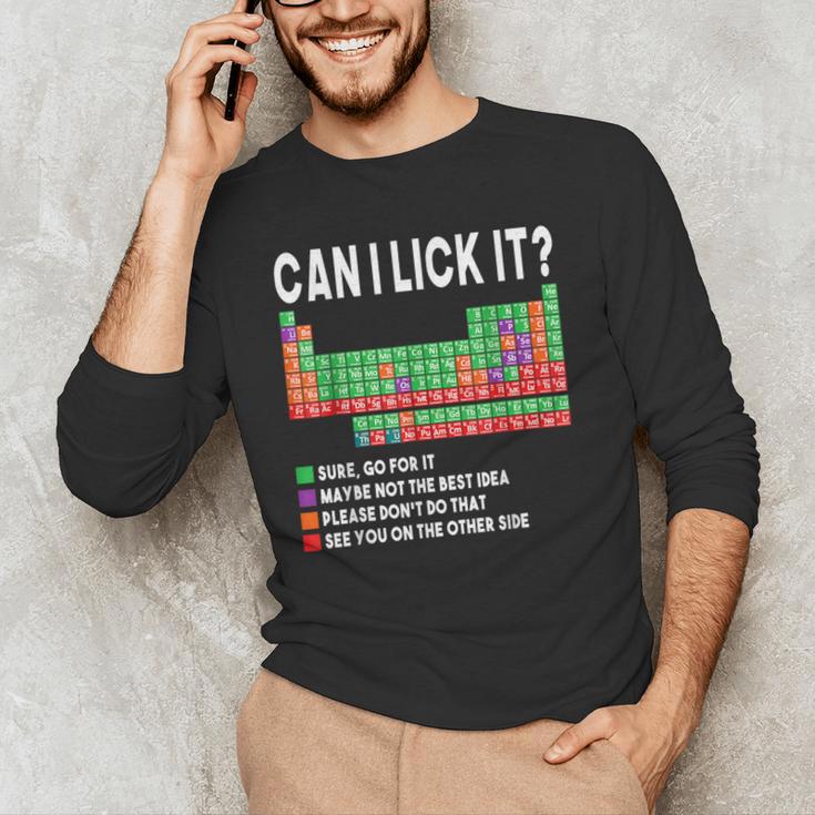 Can I Lick It Periodic Table Science Teacher Boy And Girls Men's Long Sleeve T-Shirt, novelty gifts, funny gifts