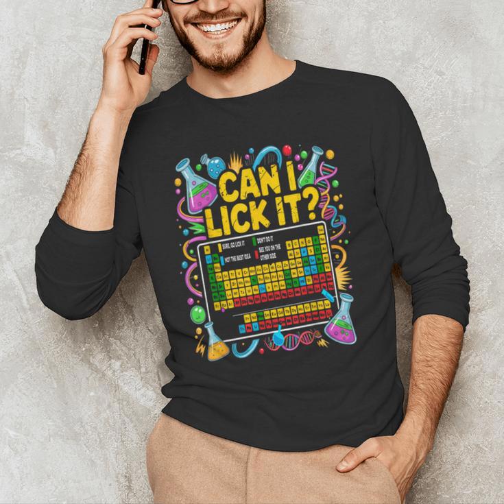 Can I Lick It Periodic Table Science Teacher Men Women Men's Long Sleeve T-Shirt, novelty gifts, funny gifts