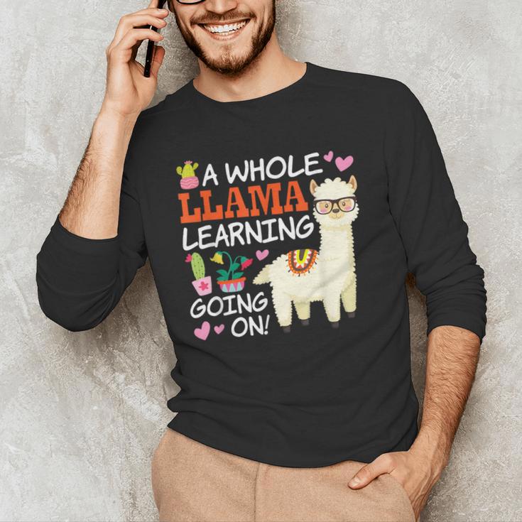 Llama Learning T Shirt Teachers Students Alpaca Lovers Men's Long Sleeve T-Shirt, novelty gifts, funny gifts Llama Learning T Shirt Teachers Students Alpaca Lovers Men's Long Sleeve T-Shirt, novelty gifts, funny gifts