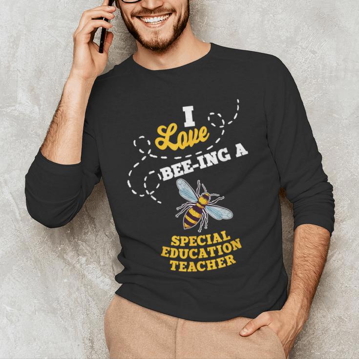 I Love Bee-Ing A Special Education Teacher Honey Bee Job For Men Women Men's Long Sleeve T-Shirt, novelty gifts, funny gifts I Love Bee-Ing A Special Education Teacher Honey Bee Job For Men Women Men's Long Sleeve T-Shirt, novelty gifts, funny gifts