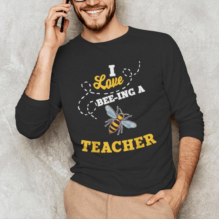 I Love Bee-Ing A Teacher Honey Bee Job Profession Men's Long Sleeve T-Shirt, novelty gifts, funny gifts I Love Bee-Ing A Teacher Honey Bee Job Profession Men's Long Sleeve T-Shirt, novelty gifts, funny gifts