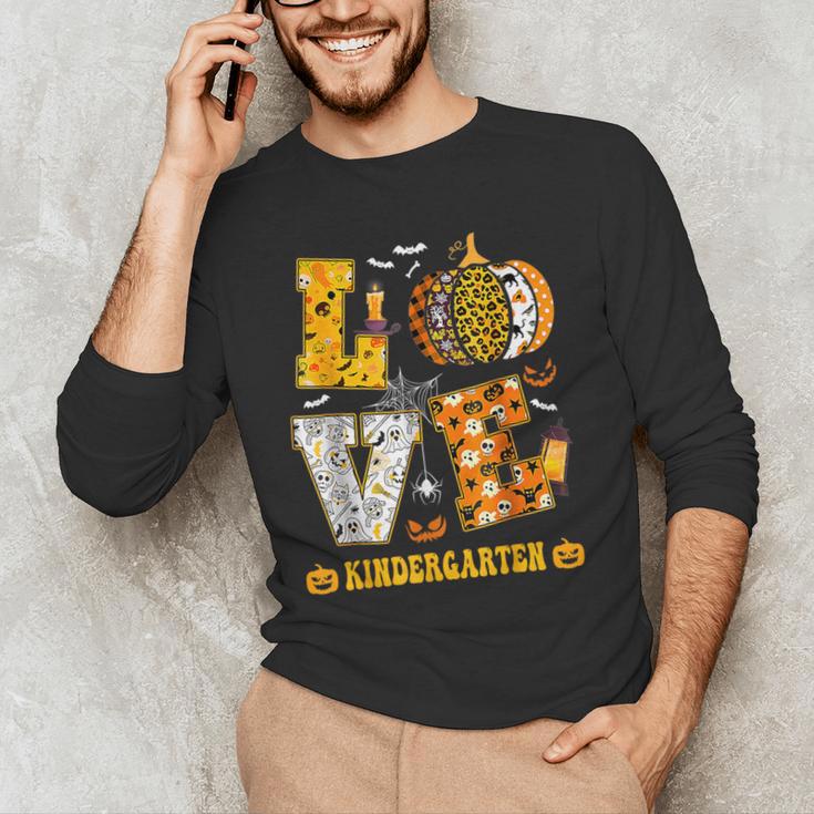 LOVE Kindergarten Pumpkin Teacher Student Halloween Costume Men's Long Sleeve T-Shirt, novelty gifts, funny gifts LOVE Kindergarten Pumpkin Teacher Student Halloween Costume Men's Long Sleeve T-Shirt, novelty gifts, funny gifts