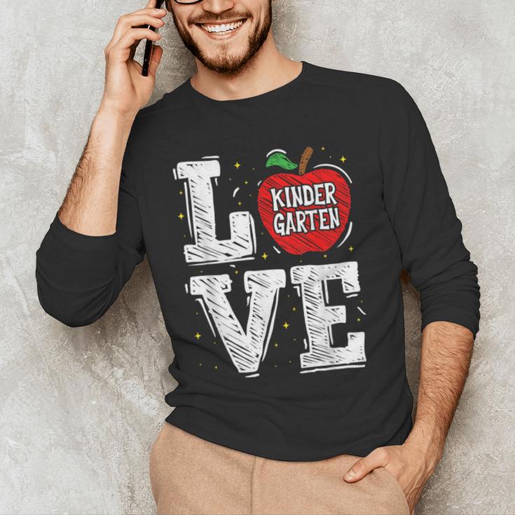 LOVE Kindergarten Teacher Student School Apple Men's Long Sleeve T-Shirt, novelty gifts, funny gifts LOVE Kindergarten Teacher Student School Apple Men's Long Sleeve T-Shirt, novelty gifts, funny gifts