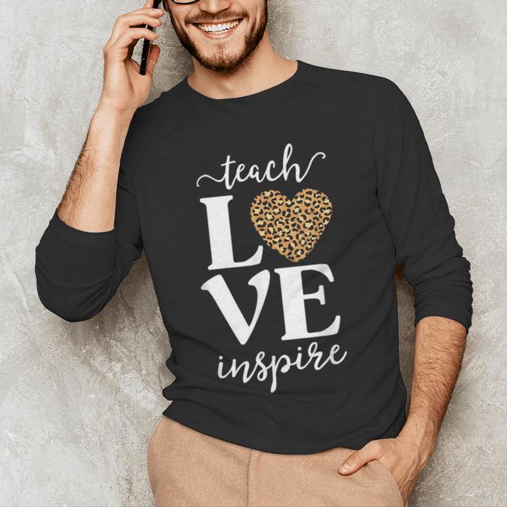 Love Leopard Print Teacher Cheetah School Inspire Teach Men's Long Sleeve T-Shirt, novelty gifts, funny gifts Love Leopard Print Teacher Cheetah School Inspire Teach Men's Long Sleeve T-Shirt, novelty gifts, funny gifts