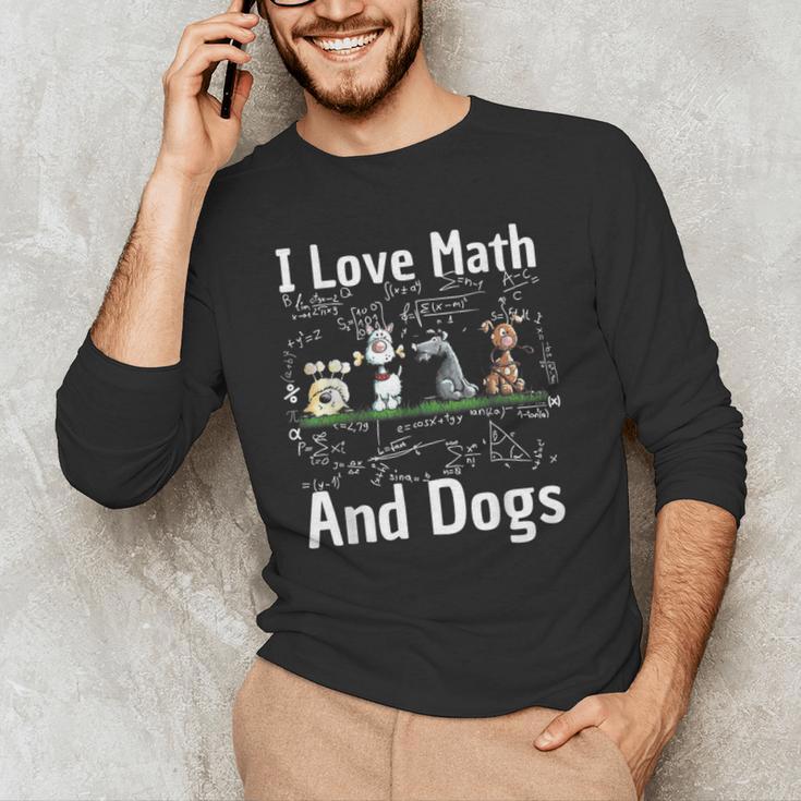 I Love Maths And Dogs Puppy Dog Lover Teacher Student Men's Long Sleeve T-Shirt, novelty gifts, funny gifts I Love Maths And Dogs Puppy Dog Lover Teacher Student Men's Long Sleeve T-Shirt, novelty gifts, funny gifts