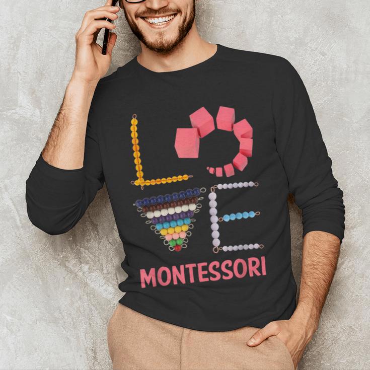 Love Montessori Education Math Teacher Men's Long Sleeve T-Shirt, novelty gifts, funny gifts