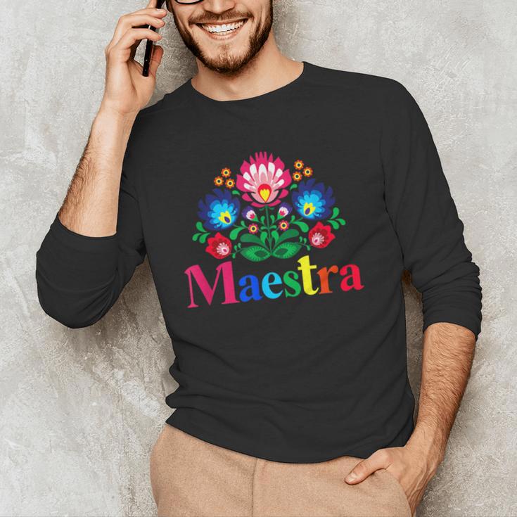 Maestra Proud Spanish Teacher Bilingual Teacher Latina Men's Long Sleeve T-Shirt, novelty gifts, funny gifts Maestra Proud Spanish Teacher Bilingual Teacher Latina Men's Long Sleeve T-Shirt, novelty gifts, funny gifts
