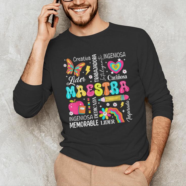 Maestra Spanish Teacher Back To School Maestra De Espanol Men's Long Sleeve T-Shirt, novelty gifts, funny gifts Maestra Spanish Teacher Back To School Maestra De Espanol Men's Long Sleeve T-Shirt, novelty gifts, funny gifts