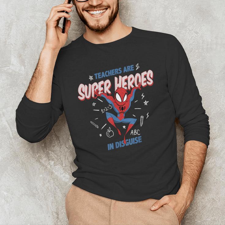 Marvel Spider-Man Teachers Are Super Heroes Men's Long Sleeve T-Shirt, novelty gifts, funny gifts