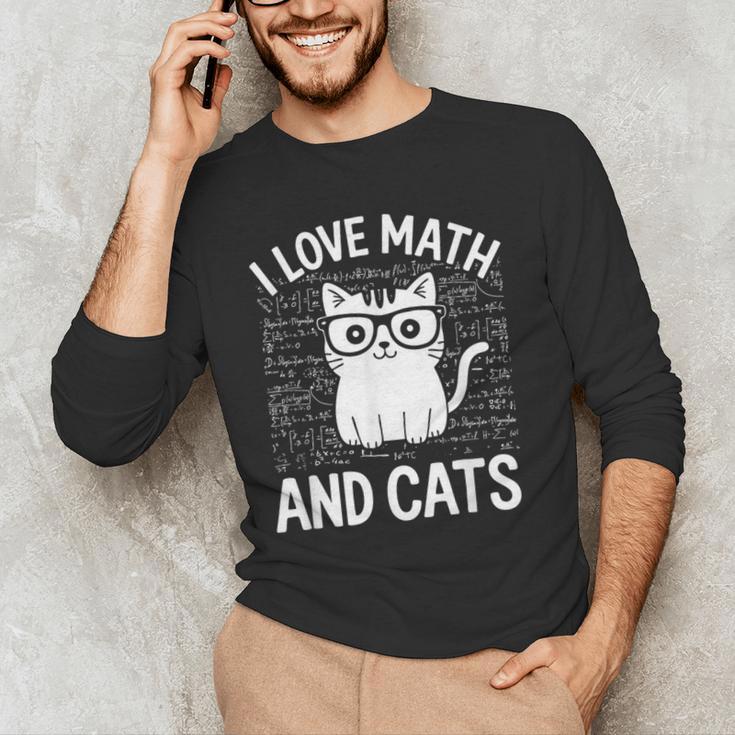 Math And Cats Apparel For Teachers Students Cat Lovers Men's Long Sleeve T-Shirt, novelty gifts, funny gifts Math And Cats Apparel For Teachers Students Cat Lovers Men's Long Sleeve T-Shirt, novelty gifts, funny gifts