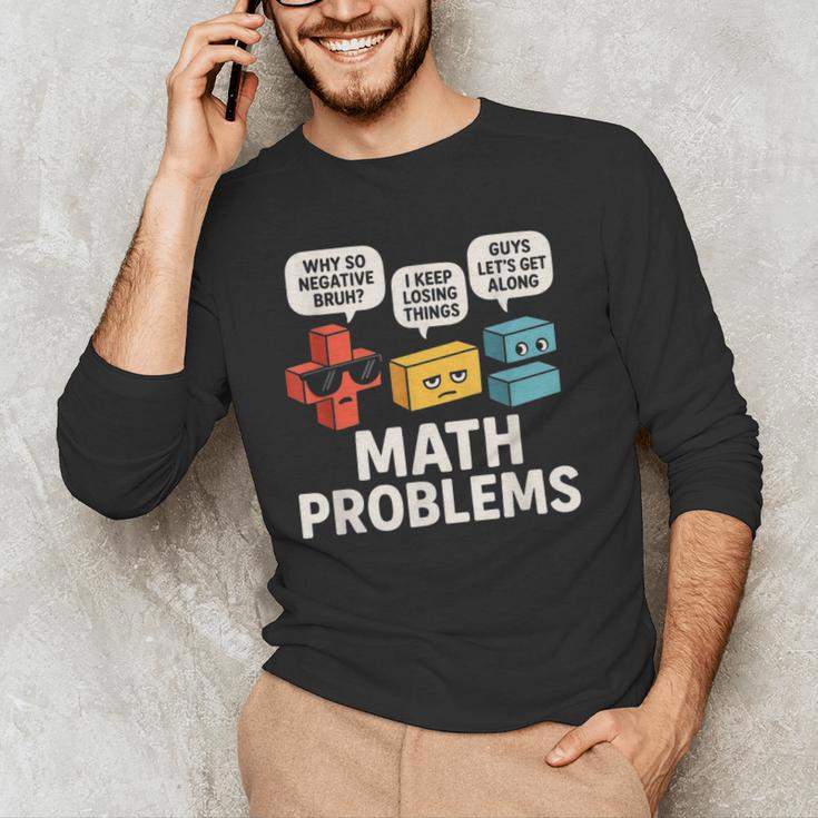 Math Problems Symbols Teacher Back To School Girl Boy Men's Long Sleeve T-Shirt, novelty gifts, funny gifts