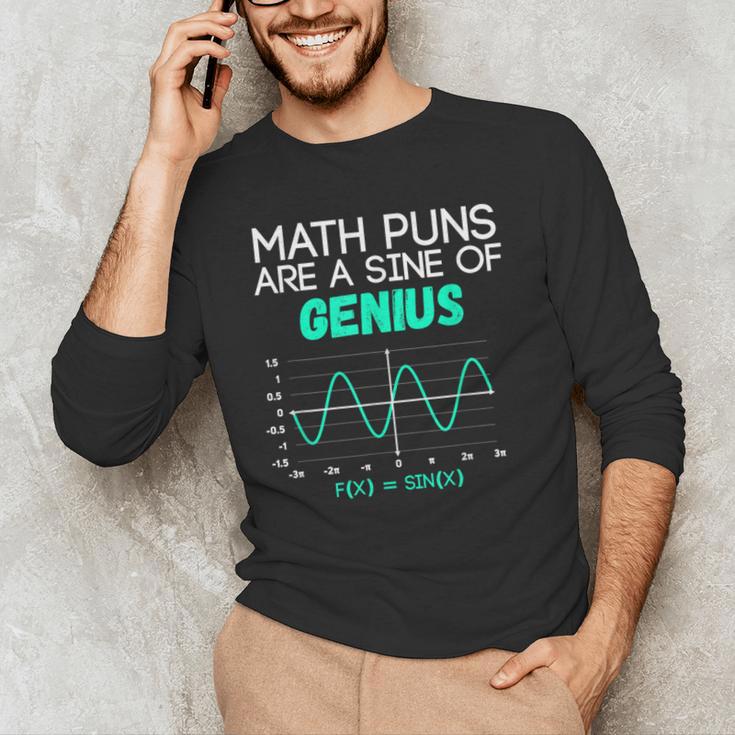 Math Puns Are a Sine Of Genius Math Teacher T-Shirt Men's Long Sleeve T-Shirt, novelty gifts, funny gifts Math Puns Are a Sine Of Genius Math Teacher T-Shirt Men's Long Sleeve T-Shirt, novelty gifts, funny gifts