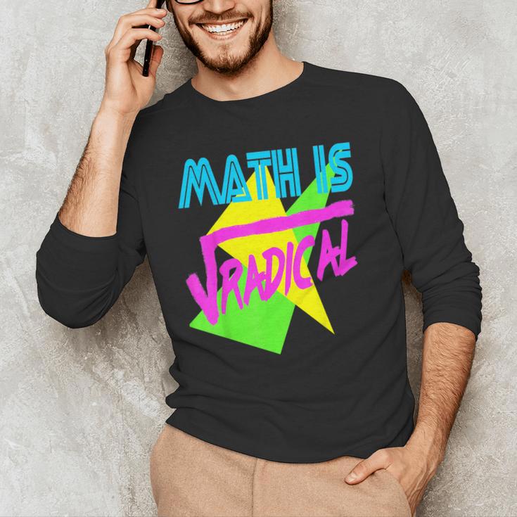 Math Is Radical Retro 80s Vintage Algebra Teacher Men's Long Sleeve T-Shirt, novelty gifts, funny gifts
