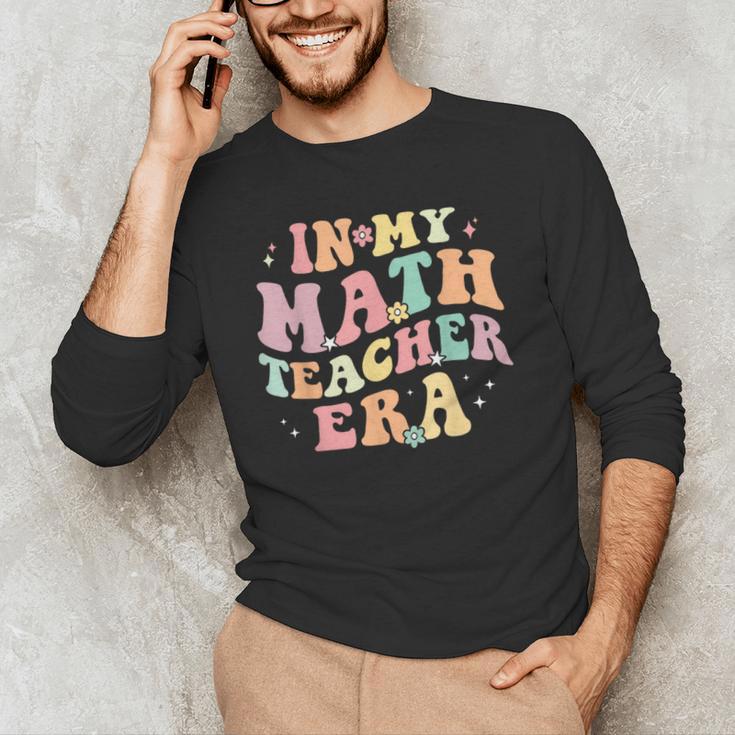 In My Math Teacher Era Retro Back To School Groovy Teacher Men Women Men's Long Sleeve T-Shirt, novelty gifts, funny gifts