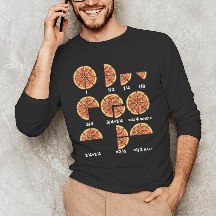 Maths Day Costume Idea Kids Teachers Pizza Slice Fraction Men's Long Sleeve T-Shirt, novelty gifts, funny gifts