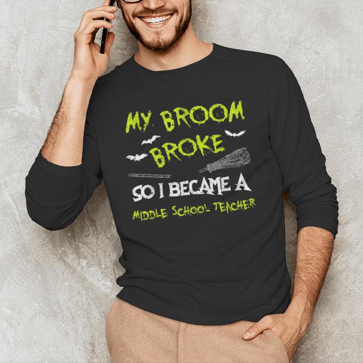 Middle School Teacher Halloween Costume Shirt Lazy Men's Long Sleeve T-Shirt, novelty gifts, funny gifts