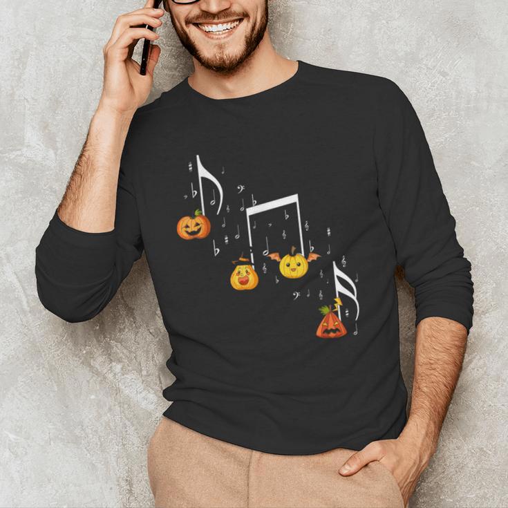 Music Note Pumpkin Fall Music Teacher Halloween Costume Men's Long Sleeve T-Shirt, novelty gifts, funny gifts
