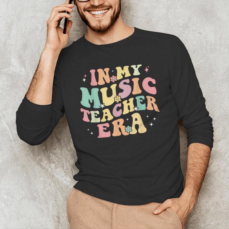In My Music Teacher Era Retro Back To School Musician Band Men Women Men's Long Sleeve T-Shirt, novelty gifts, funny gifts