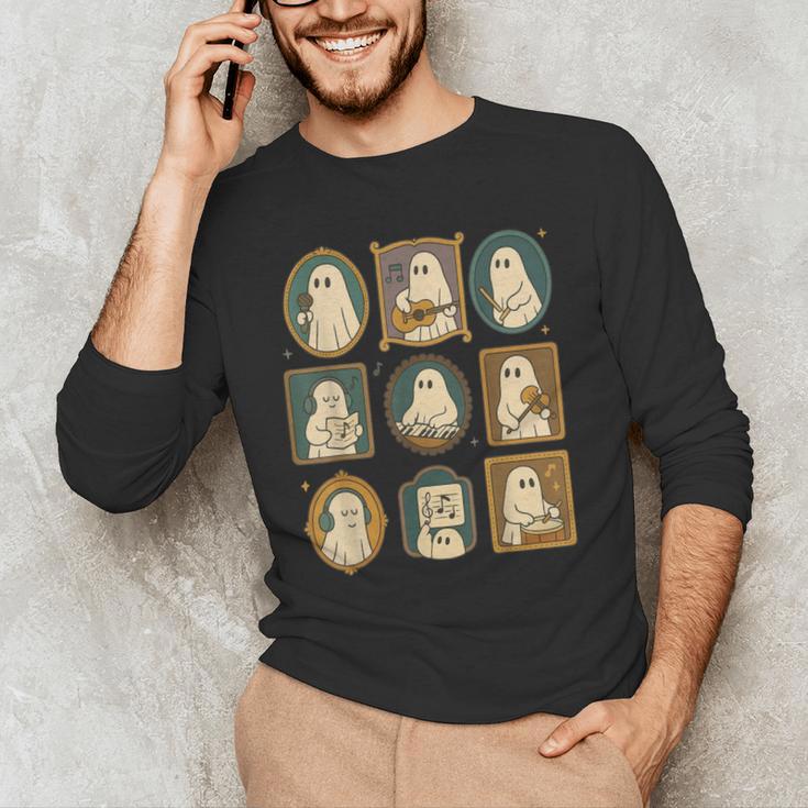 Music Teacher Orchestra Spooky Halloween Ghost Band Men's Long Sleeve T-Shirt, novelty gifts, funny gifts Music Teacher Orchestra Spooky Halloween Ghost Band Men's Long Sleeve T-Shirt, novelty gifts, funny gifts