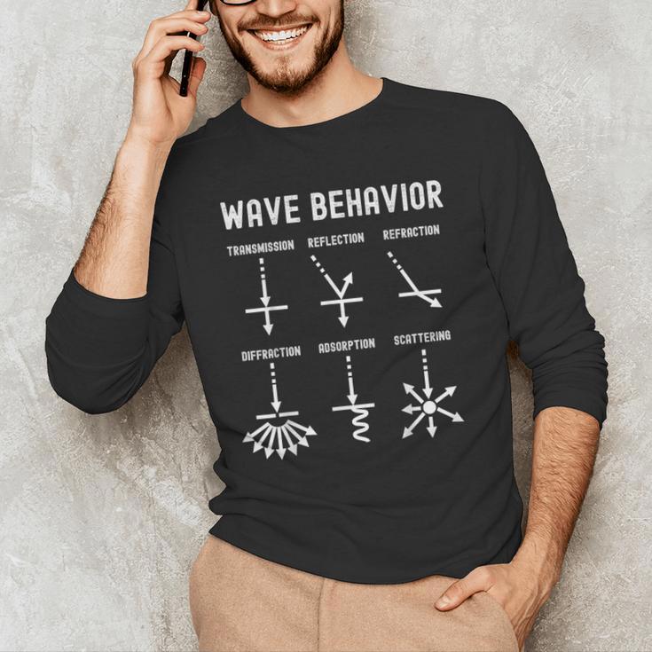 Nerdy Vintage Wave Behavior Physics Science Teacher Geek Men Women Girls Kids Men's Long Sleeve T-Shirt, novelty gifts, funny gifts