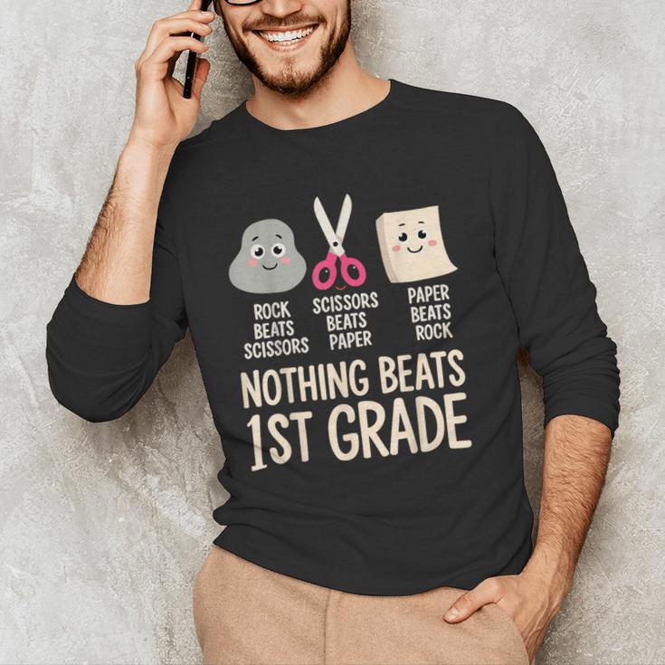 Nothing Beats 1st Grade Back To School Kids Teachers Men's Long Sleeve T-Shirt, novelty gifts, funny gifts Nothing Beats 1st Grade Back To School Kids Teachers Men's Long Sleeve T-Shirt, novelty gifts, funny gifts