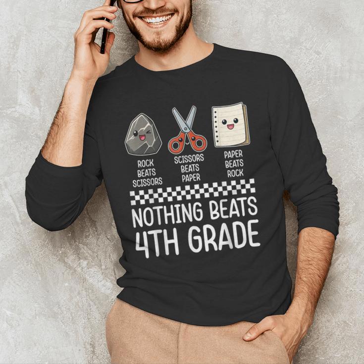 Nothing Beats 4th Grade Back To School Kids Teachers Men's Long Sleeve T-Shirt, novelty gifts, funny gifts