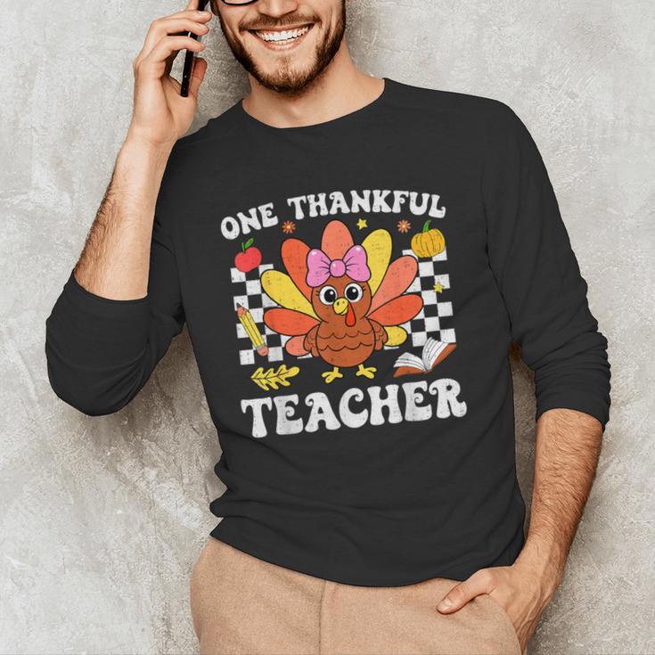 One Thankful Teacher Turkey Thanksgiving Teaching Men's Long Sleeve T-Shirt, novelty gifts, funny gifts One Thankful Teacher Turkey Thanksgiving Teaching Men's Long Sleeve T-Shirt, novelty gifts, funny gifts