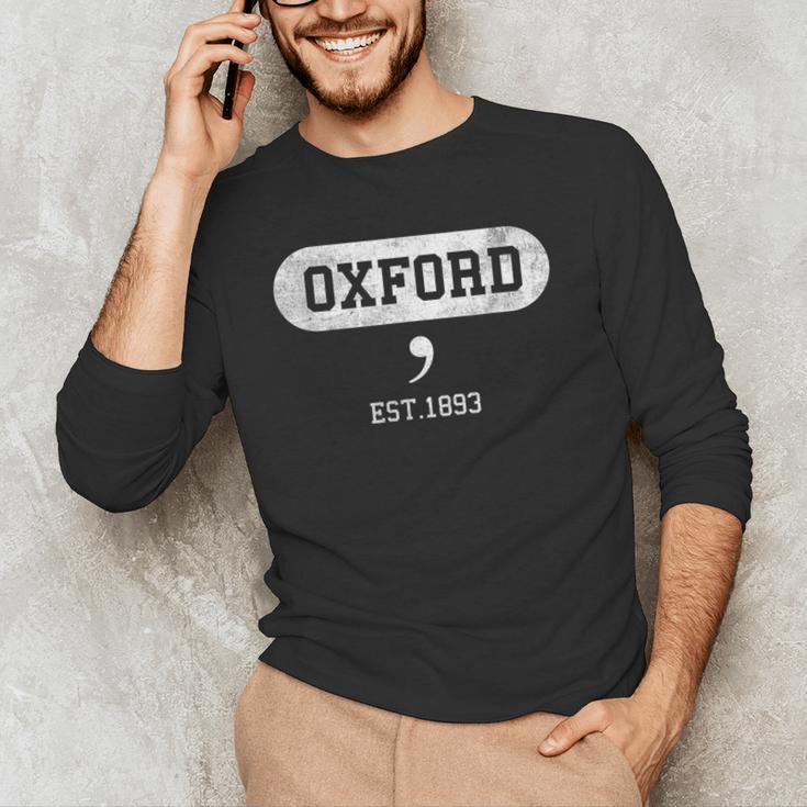 Oxford Comma English Teacher Shirt T-Shirt Men's Long Sleeve T-Shirt, novelty gifts, funny gifts