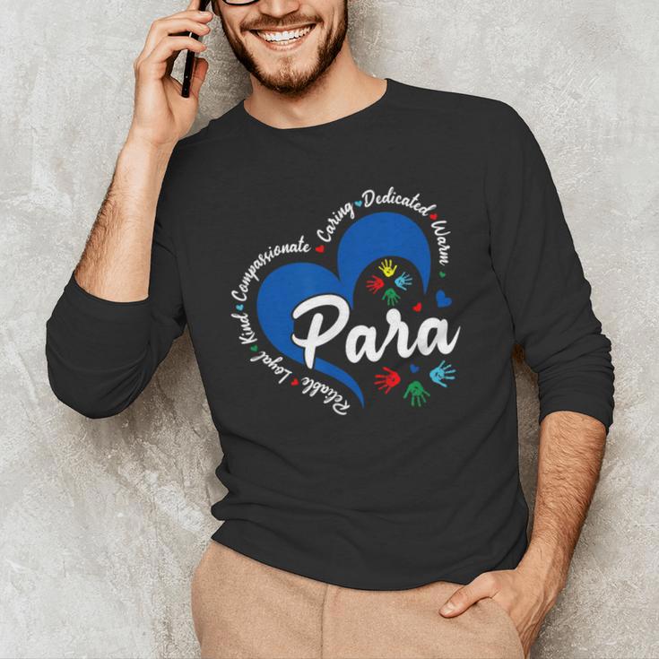 Para Heart Teacher Paraprofessional School Appreciation Men's Long Sleeve T-Shirt, novelty gifts, funny gifts Para Heart Teacher Paraprofessional School Appreciation Men's Long Sleeve T-Shirt, novelty gifts, funny gifts