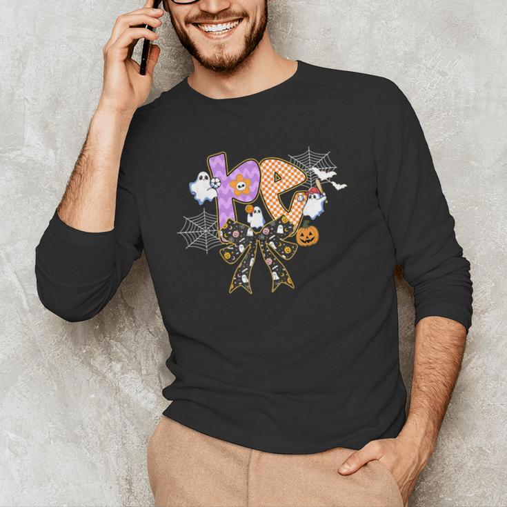 PE Teacher Coach Coquette Ghost Halloween Physical Education Men's Long Sleeve T-Shirt, novelty gifts, funny gifts PE Teacher Coach Coquette Ghost Halloween Physical Education Men's Long Sleeve T-Shirt, novelty gifts, funny gifts