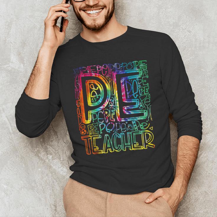 PE Teacher Phys Ed Tie Dye Physical Education Appreciation Men's Long Sleeve T-Shirt, novelty gifts, funny gifts PE Teacher Phys Ed Tie Dye Physical Education Appreciation Men's Long Sleeve T-Shirt, novelty gifts, funny gifts
