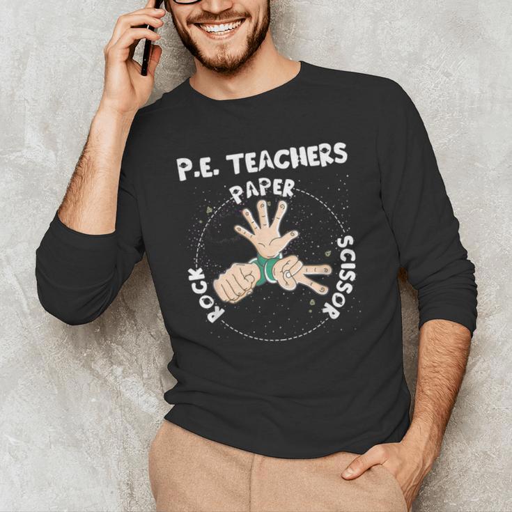 Physical Education PE Teacher Rock Paper Scissor Men's Long Sleeve T-Shirt, novelty gifts, funny gifts