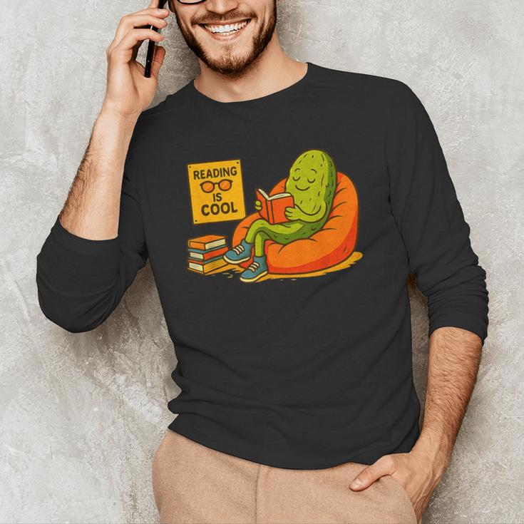 Pickle Reading Books Bookworm Teacher Librarian Kids Retro Men's Long Sleeve T-Shirt, novelty gifts, funny gifts Pickle Reading Books Bookworm Teacher Librarian Kids Retro Men's Long Sleeve T-Shirt, novelty gifts, funny gifts