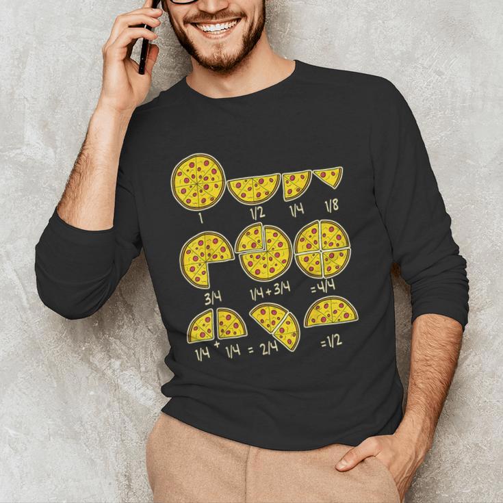 Pizza Salami Cheese Quick Math Fractions Math Teachers For Men Women Girls Kids Men's Long Sleeve T-Shirt, novelty gifts, funny gifts