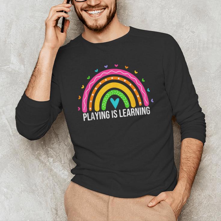 Playing Is Learning Early Childhood Education ECE Teacher Men's Long Sleeve T-Shirt, novelty gifts, funny gifts Playing Is Learning Early Childhood Education ECE Teacher Men's Long Sleeve T-Shirt, novelty gifts, funny gifts