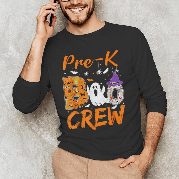 Pre K Boo Crew Teacher Student Halloween Pre Kindergarten Men's Long Sleeve T-Shirt, novelty gifts, funny gifts