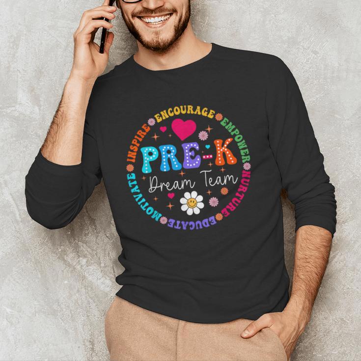 Pre K Dream Team Back To School Boys First Day Teacher Men's Long Sleeve T-Shirt, novelty gifts, funny gifts