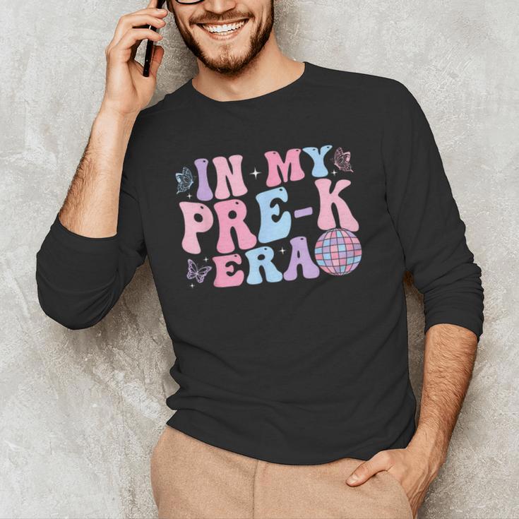In My Pre K Era Groovy Back To School First Day Teacher Kids Men's Long Sleeve T-Shirt, novelty gifts, funny gifts In My Pre K Era Groovy Back To School First Day Teacher Kids Men's Long Sleeve T-Shirt, novelty gifts, funny gifts