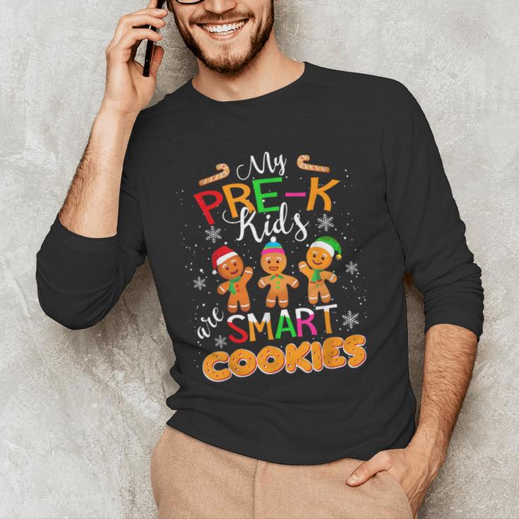 My Pre-K Kids Are Smart Cookies Christmas Teacher Men's Long Sleeve T-Shirt, novelty gifts, funny gifts